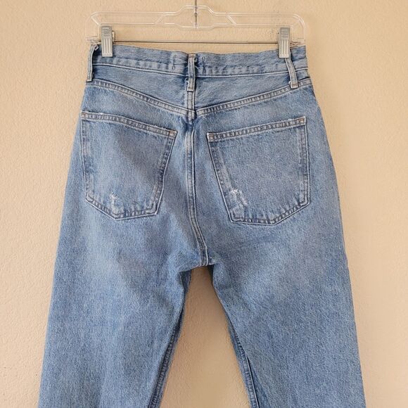 AGOLDE 90s Pinch Straight Jeans Size 26 Medium High Rise Button Fly Distressed - Picture 8 of 9